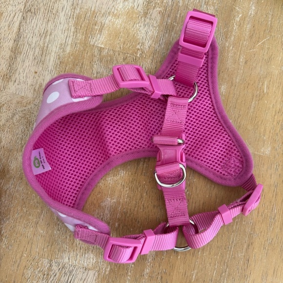 Pet Supplies Plus Pink and White Polka Dot Dog Harness with Adjustable Straps - Picture 2 of 5